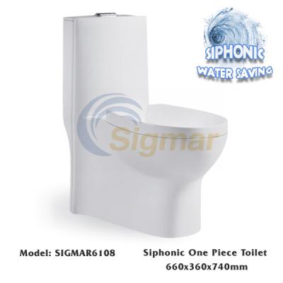 China SIGMAR6108 Bathroom Commode One Piece Toilet Siphonic Toilet Bowl for sale