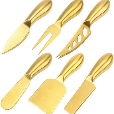 China Customized Viable Cheese Knife Set 6 Pieces Stainless Steel Butter Cutter With Color Box Cheese Cutter Tools for sale