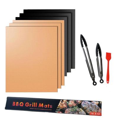 China Non-Stick Grill Mats Easy To Clean - Non-Stick Grill Mat Set BBQ Works On Electric Grill Gas Charcoal BBQ for sale