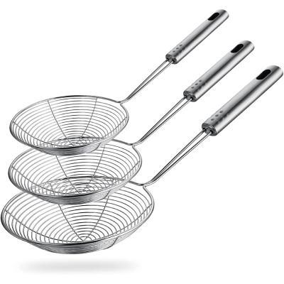 China Skimmer Stainless Steel Mesh Spoon Metal Filter Viable For Frying And Baking In The Kitchen for sale