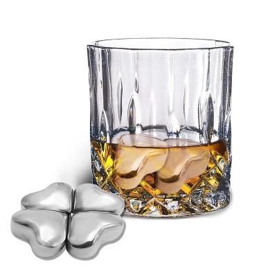 China Best Selling Viable Beer Heart Shape 304 Stainless Steel Ice Cube Coolers Cooling Rocks Whiskey Stones For Beverage for sale