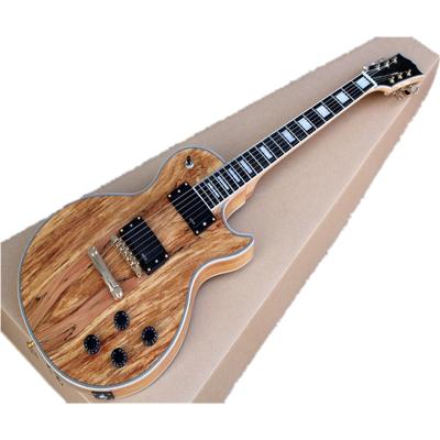 China Hot Selling Solid Body Electric Guitar Shop Mahogany Custom Board Transparent Brown Electric Guitar 6 Strings for sale