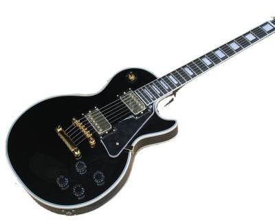 China All Player Flyoung Black Electric Guitar 6 Strings Electric Guitar Ebony Fretboard Guitar Frets Binding for sale