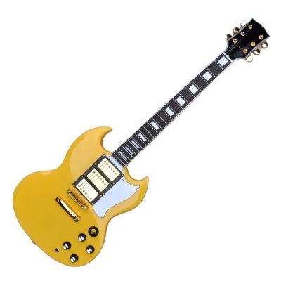 China All Player Flyoung Factory Price Electric Guitar China OEM Yellow Guitar for sale