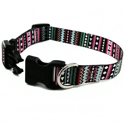 China DETACHED Polyester Adjustable Collar for Small Medium Large Dog Tribal Pattern Dog Collar with Buckle for sale