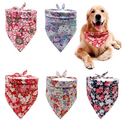 China Viable Sublimation Printed Cotton Pet Scarf Dog Fashion Bandana for sale