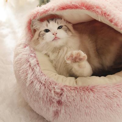 China Waterproof 2 in 1 Wholesale Type Fluffy Warm Breathable Dog Cat Calming Small Cave Bed Kennel Winter Pet Supplies Dog Pet Bed Teapot for sale