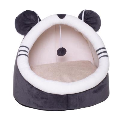 China Winter Breathable Cat Pet Cave Bed Luxury Breathable Cute Warm With Ball for sale