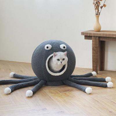 China Breathable Octopus Shape Soft Warm Fancy Bed Cave For Cats for sale