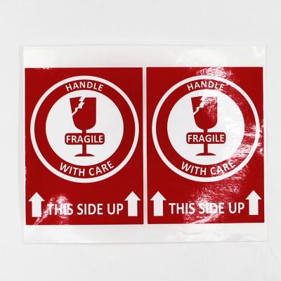 China Waterproof Custom Warning Sticker SIDE UP Red Caution Labels for sale