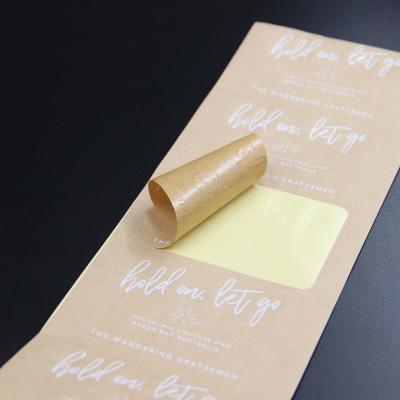 China Eco - Friendly Customized Brown Kraft Paper Stickers Kraft Labels For Gift Package for sale