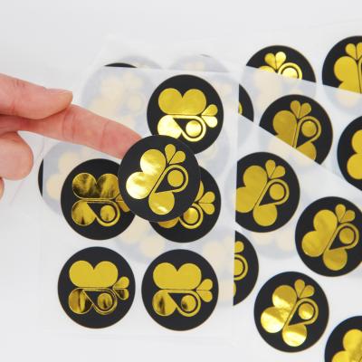 China High Quality Custom Gold Foil Sticker Gold Foil Stamping Packaging Label Sticker Labels for sale