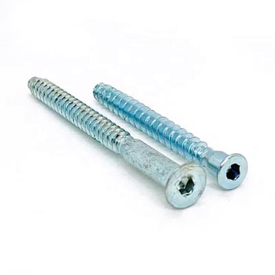 China China Factory Custom Flat Furniture Direct Sales Blue And White Galvanized Steel Wood Screw Confirmat for sale