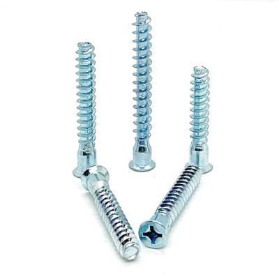 China Flat Blue White Plating Furniture Zinc Plating Connecting Repair Assembly Galvanized Furniture Confirmat Screw for sale