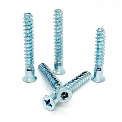 China Wholesale M7X50 Standard Blue White Blue White Plating Plating Factory Furniture Connecting Confirmat Screw for sale