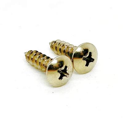 China Pan Phillips Cross Recessed Steel Iron Truss M4 Tapping Screw Full Shank Flat Sharp Pointed Thread Nickel Plated Large Head for sale