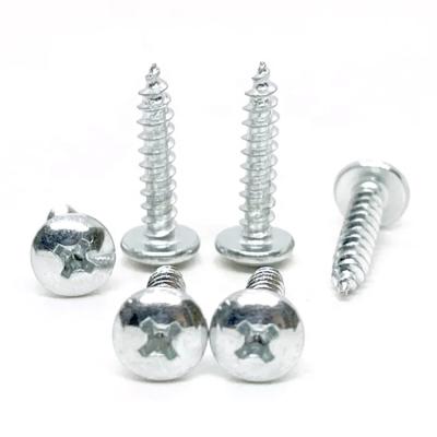 China M4 Slot M4 Slotted Screws Iron Large Mushroom Head Round Umbrella Wood Steel White Galvanized Flat Head Tapping Screw for sale