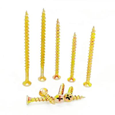 China Construction Use Flat M4 Rocket Nail Popular Needle Point Sharp Point Yellow Galvanized Drywall Screw for sale