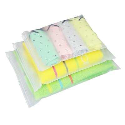 China Disposable Custom Logo Frosted Garments Zip Lock Self Sealing Bag Apparel Packaging Frosted Zipper Bags Printed Logo for sale