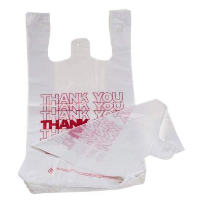 China Best Selling Disposable Wholesale Customization Plastic Carrier Bags Reusable T-Shirt Thank You Bag for sale