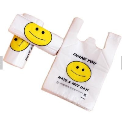 China Disposable cheap pe LDPE T-shirt plastic bag for supermarket shopping bag for sale