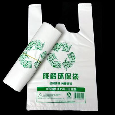 China Disposable custom eco biodegradable t-shirt carry plastic bags printing logo for sale