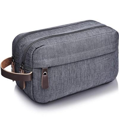 China Creativity Men's Handbag Large Capacity Hand Carry Toiletry Storage Bag Make Up Waterproof Oxford Double Layer Bag for sale