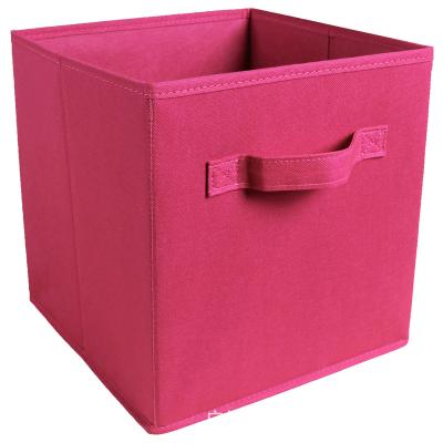 China High Quality Folding Nonwoven Decorative Folding Storage Cube Bin Storage Box Clothes Fabric Home PP Bag With Color Insert for sale