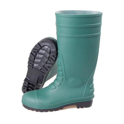 China 2020 Factory Wellington Anti-Slip Steel Toe Rubber Boots Waterproof Industry Working PVC Safety Rain Boots for sale