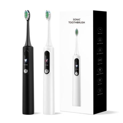 China USB Rechargeable Ultrasonic Electric Toothbrush With 2 Brush Head 6 Modes for sale