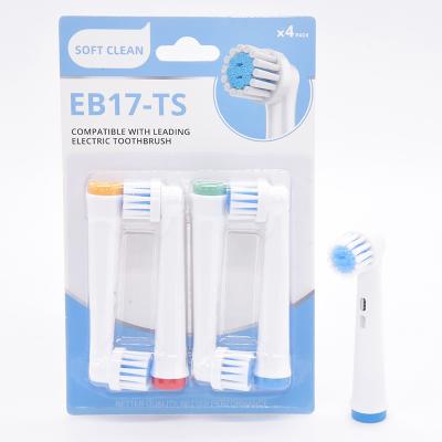 China Soft Bristle Elektrische Tandborstel Draaiend Hoofd Ultrasone Tandborstelkoppen Eb17-Ts Te koop