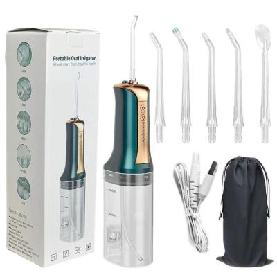 China Mondhygiëne Oplaadbare waterflosser Tandheelkundige IPX7 Waterdichte waterflosser 5 tips Te koop