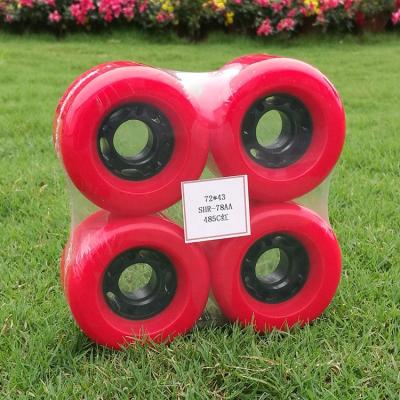 China Good Quality Adult Skateboard Longboard Wheels PU 72mm High Rebound Customize Hardness And Logo OEM Service for sale