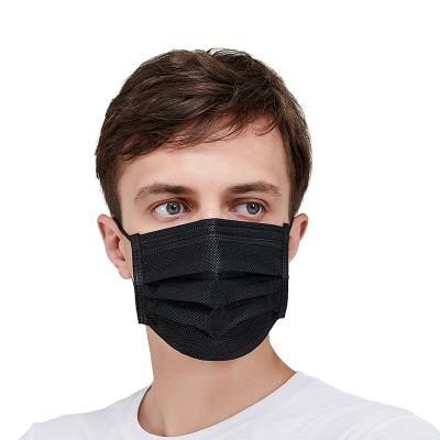 China AIMMAX Non woven 3 Ply Earloop Disposable black disposable mask for sale