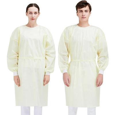 China ultrasonic Sealed Yellow Disposable SMS isolation Gowns Level 3 in safety isolation clothing for sale