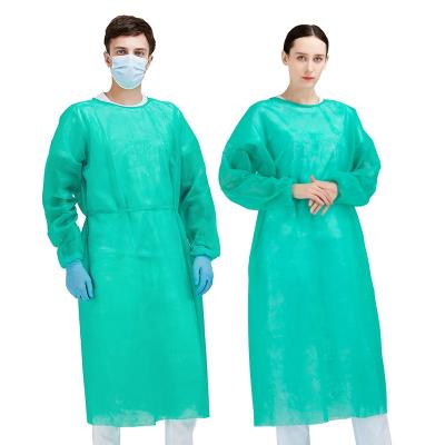 China non woven medical PPE surgical gown isolation disposable gown with knit Cuff for sale