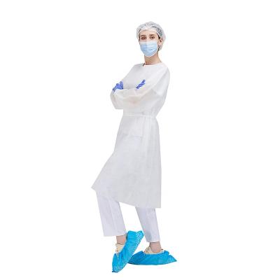 China SMS AMMI level 1 2 disposable medical non woven isolation gown with elatic cuff for sale