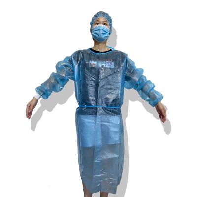 China Aimmax protection disposable visitor gowns Non woven PP PE laminated waterproof isolation gown for sale