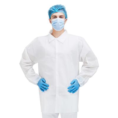 China Top Quality Hospital Uniforms White Dust-Proof Antistatic Lab Coat with three pockets for sale