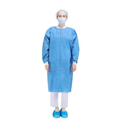 China Disposable Operation Non Woven PP/SMS Lab Visitor Coat jacket for sale