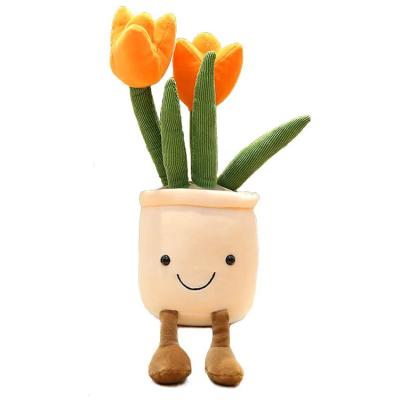 China Hot Selling 2021 Children's Toy Gift In Broth Flower Plush Toys For Pulling Radish Plush Toys Custom Flower And Plant Plush Toys for sale