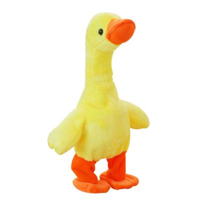 China Duck Plush Toys Electric Walking Recording Hot Selling Cute Singer Eco-friendly Material Repeating Duck Doll for sale