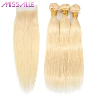 China Hot Sale Directly 100% Remi Human Hair 613 Virgin Brazilian Straight Hair Bundles Sellers Silk Blonde Hair Extension for sale