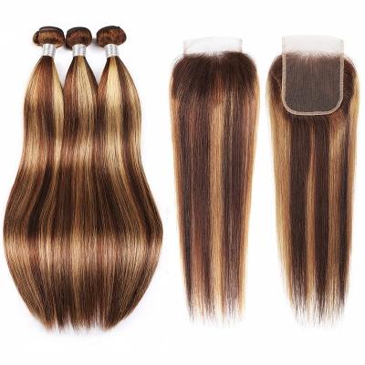 China Free Sample 10-30 Inch Hair Extension Bundle P4/27 Inch Wholesale Cheap 100% Hair Vendors Hair Extension Hair Extension for sale