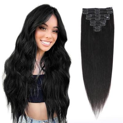 China Silky Straight Wave Wholesale Best Selling Straight Hair Extension Russian Hair Colored Seamless Clip In Hair for sale