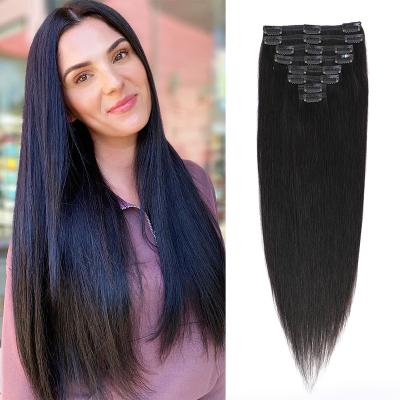 China Silky Straight Wave Clip In Hair 100% Remy Human Hair Extension Seamless Clip In Hair Extension 100 Hair for sale