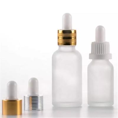 China Cosmetic 10ml china supply wholesale competitive price frosted glass silver ring white children's lid dropper cosmetic bottle for sale