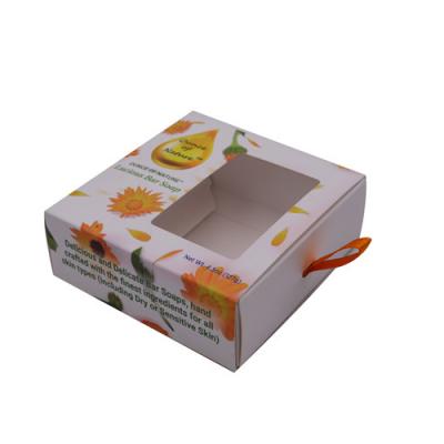 China Wholesale Luxury Rigid Slip Recyclable Remove Cardboard Soap Essential Oil Sunscreen Packaging Large Gift Paper Drawer Box Window for sale