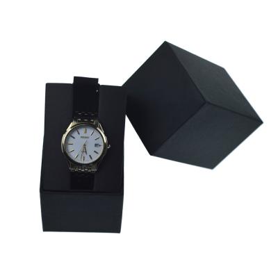 China Recyclable Matte Black Watch Packaging Box Custom Paper With Pillow Cardboard Strap Jewelry Gift Lid And Low Color Boxes With Mark for sale