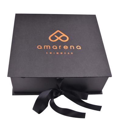 China Recyclable Luxurious Custom Logo Magnetic Gift Box Hair Papers Packaging Box With Satin Ribbon For Wedding Dresses Cosmetic Toiletries for sale